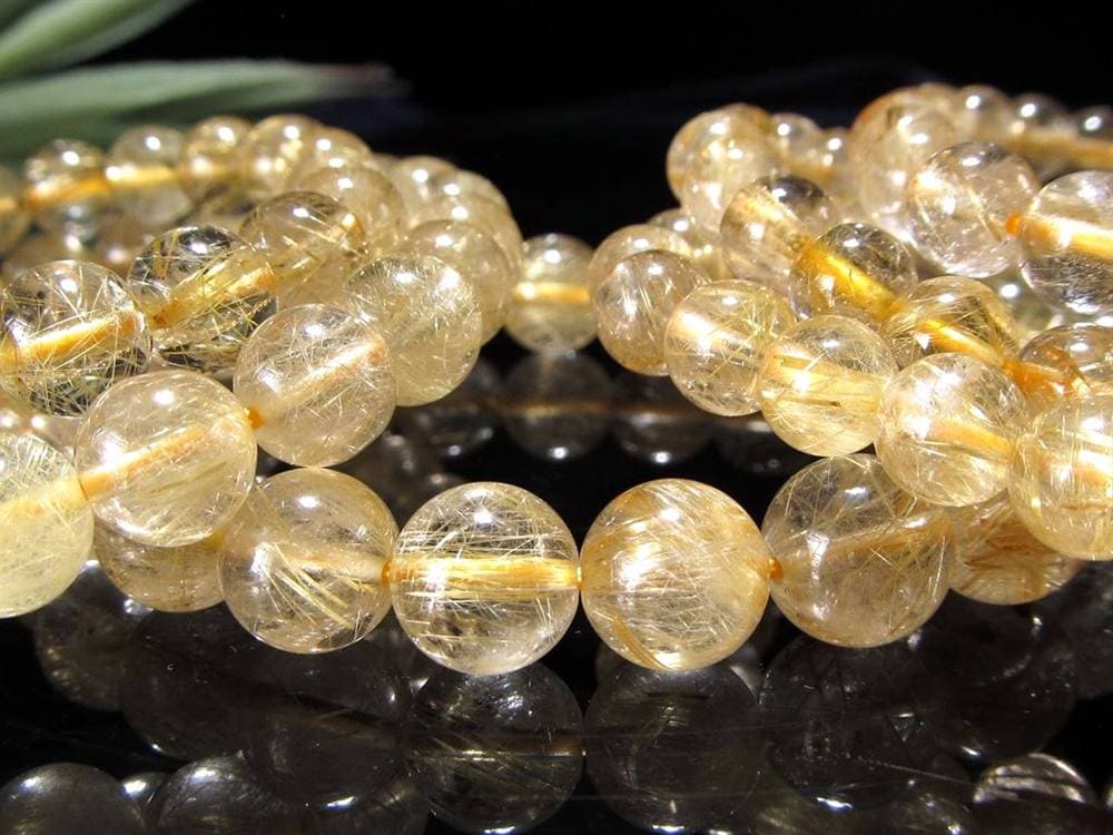 ゴールドルチルクォーツ ブレスレット ルチレイテッドクォーツ 金針水晶 パワーストーン