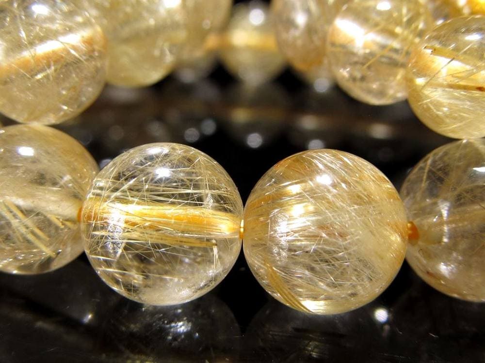 ゴールドルチルクォーツ ブレスレット ルチレイテッドクォーツ 金針水晶 パワーストーン