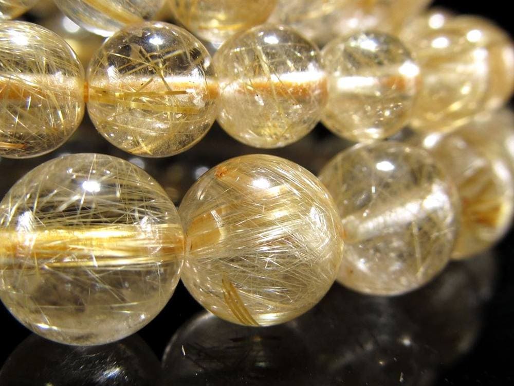 ゴールドルチルクォーツ ブレスレット ルチレイテッドクォーツ 金針水晶 パワーストーン