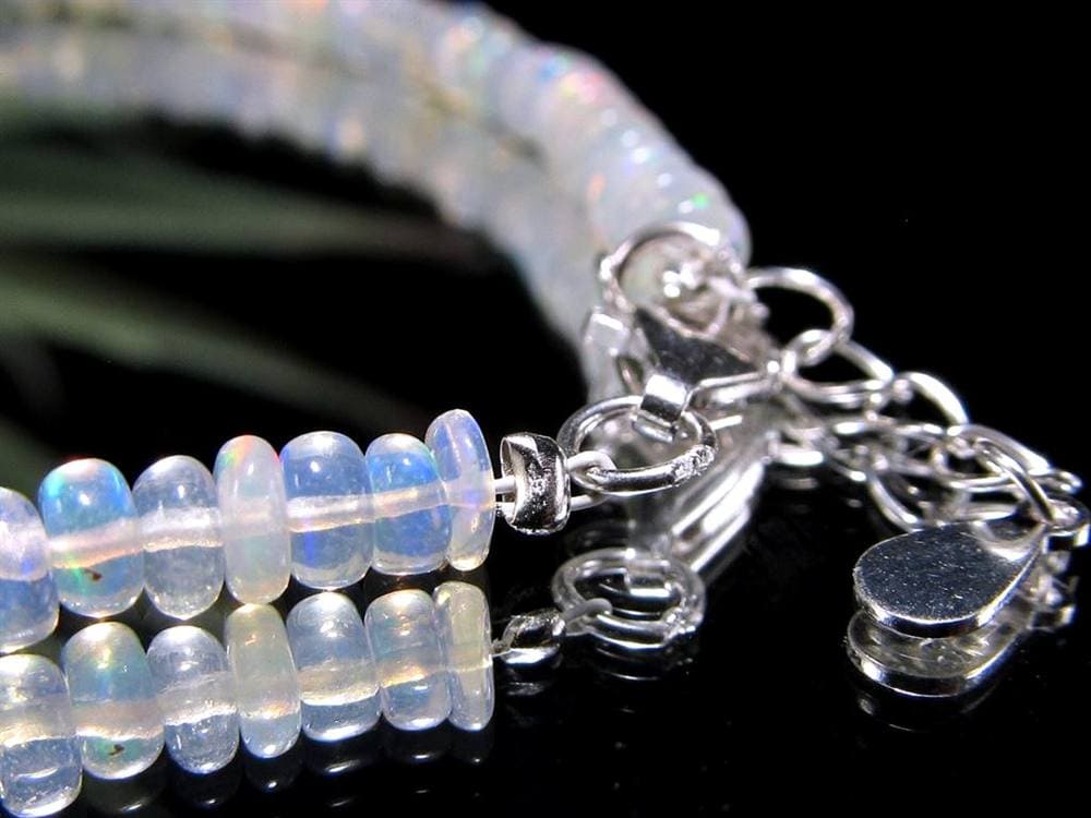 プレシャス オパール 蛋白石 ボタンブレスレット Silver925