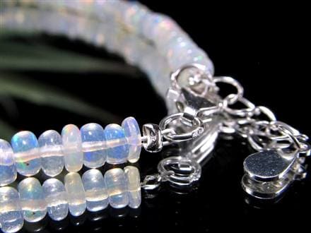 プレシャス オパール 蛋白石 ボタンブレスレット Silver925