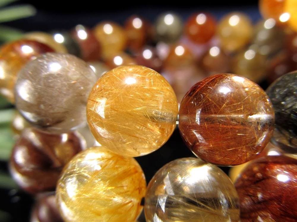 ルチルクォーツ ブレスレット MIXルチル 金紅石入り水晶 ルチレイテッドクォーツ