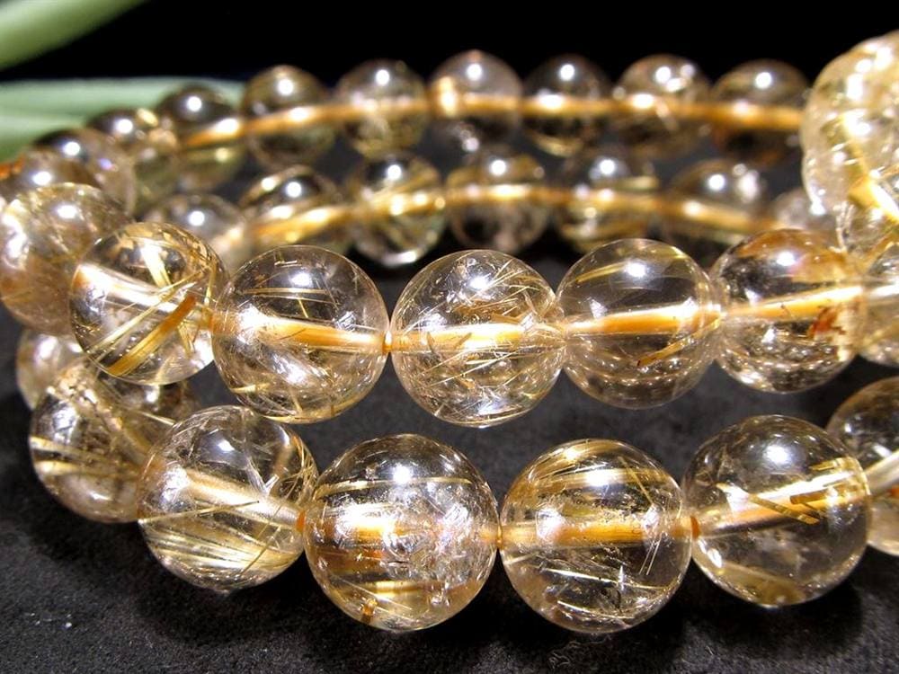 ゴールドルチルクォーツ ブレスレット ルチレイテッドクォーツ 金針水晶 パワーストーン