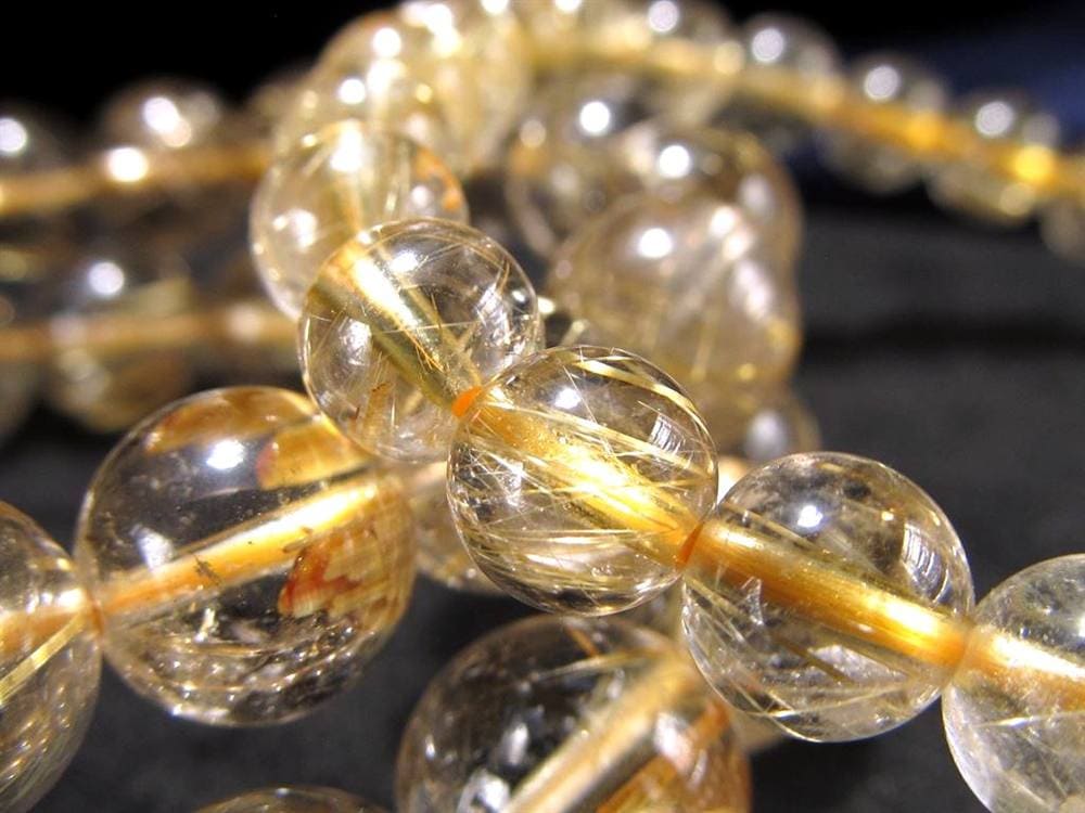 ゴールドルチルクォーツ ブレスレット ルチレイテッドクォーツ 金針水晶 パワーストーン