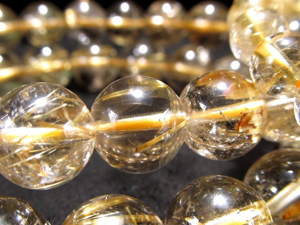 ゴールドルチルクォーツ ブレスレット ルチレイテッドクォーツ 金針水晶 パワーストーン