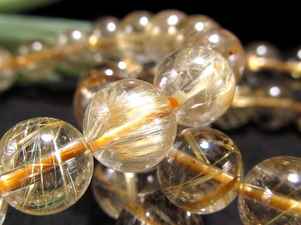 ゴールドルチルクォーツ ブレスレット ルチレイテッドクォーツ 金針水晶 パワーストーン