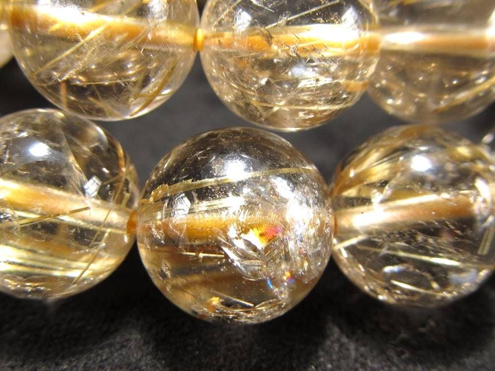 ゴールドルチルクォーツ ブレスレット ルチレイテッドクォーツ 金針水晶 パワーストーン