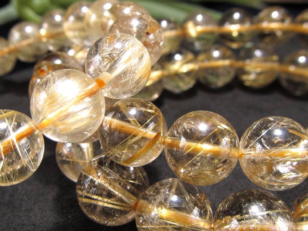 ゴールドルチルクォーツ ブレスレット ルチレイテッドクォーツ 金針水晶 パワーストーン