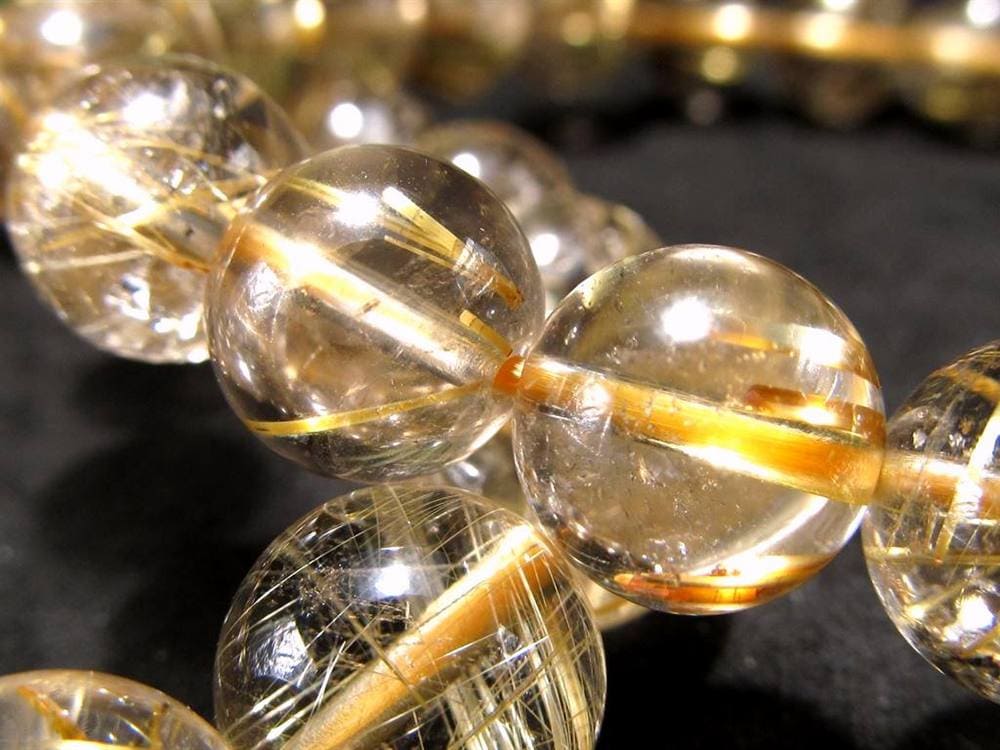 ゴールドルチルクォーツ ブレスレット ルチレイテッドクォーツ 金針水晶 パワーストーン