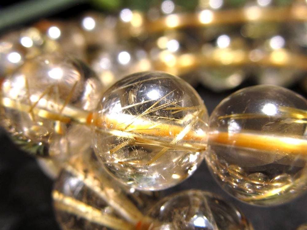 ゴールドルチルクォーツ ブレスレット ルチレイテッドクォーツ 金針水晶 パワーストーン