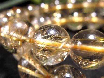 ゴールドルチルクォーツ ブレスレット ルチレイテッドクォーツ 金針水晶 パワーストーン
