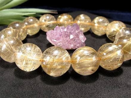 ゴールドルチルクォーツ ブレスレット ルチレイテッドクォーツ 金針水晶 パワーストーン