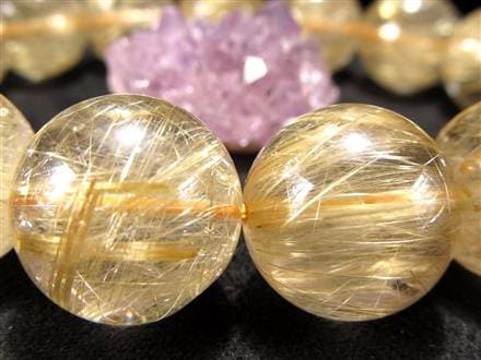 ゴールドルチルクォーツ ブレスレット ルチレイテッドクォーツ 金針水晶 パワーストーン