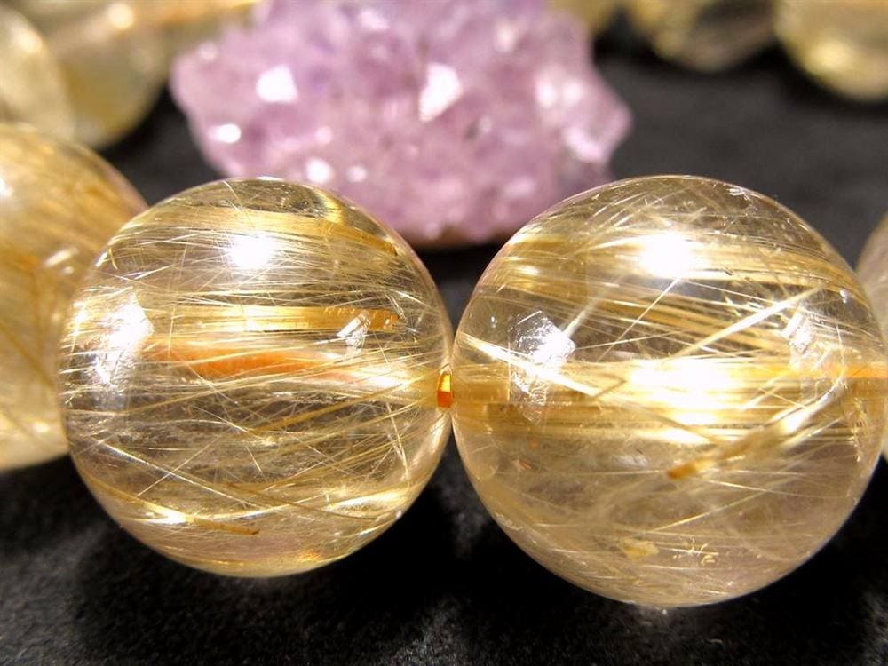 ゴールドルチルクォーツ ブレスレット ルチレイテッドクォーツ 金針水晶 パワーストーン