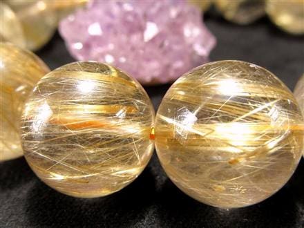 ゴールドルチルクォーツ ブレスレット ルチレイテッドクォーツ 金針水晶 パワーストーン