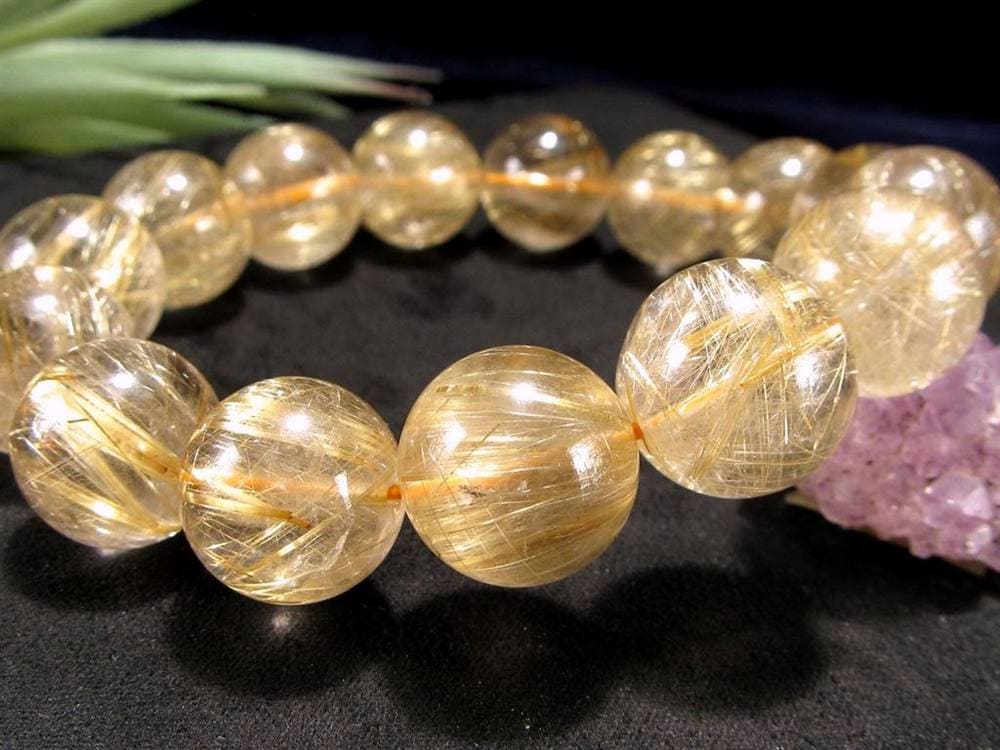 ゴールドルチルクォーツ ブレスレット ルチレイテッドクォーツ 金針水晶 パワーストーン