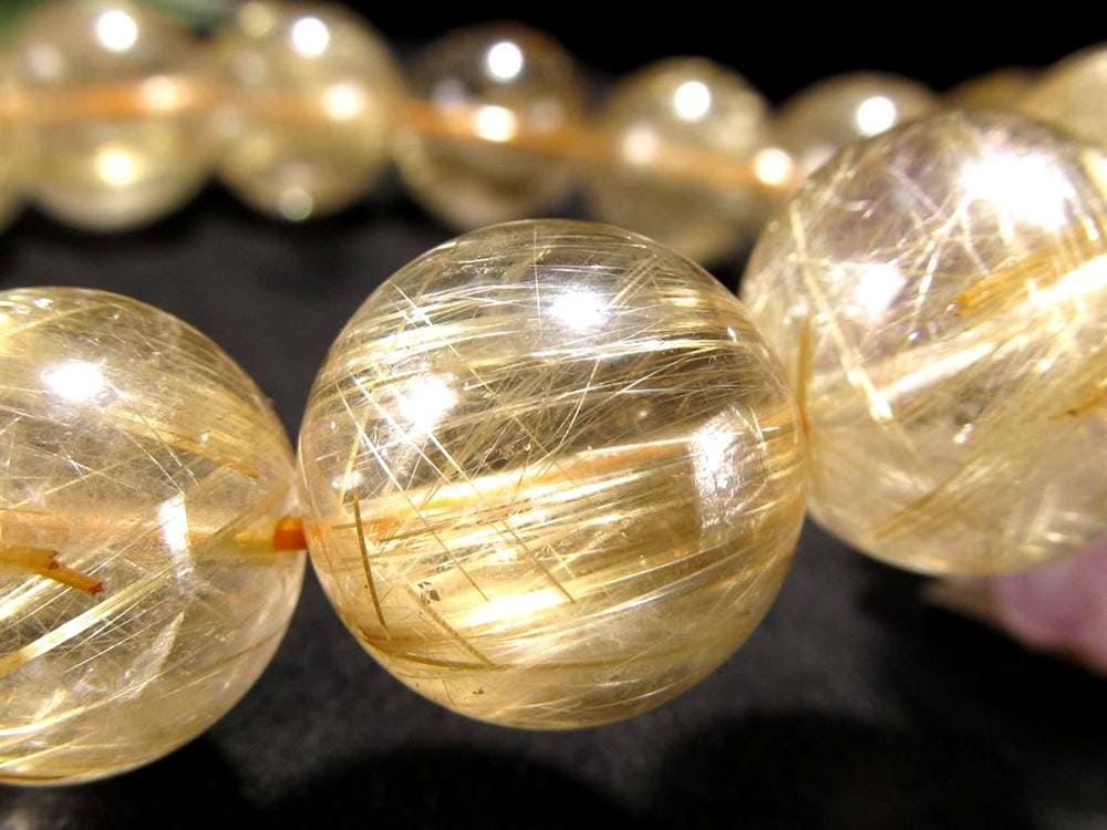 ゴールドルチルクォーツ ブレスレット ルチレイテッドクォーツ 金針水晶 パワーストーン