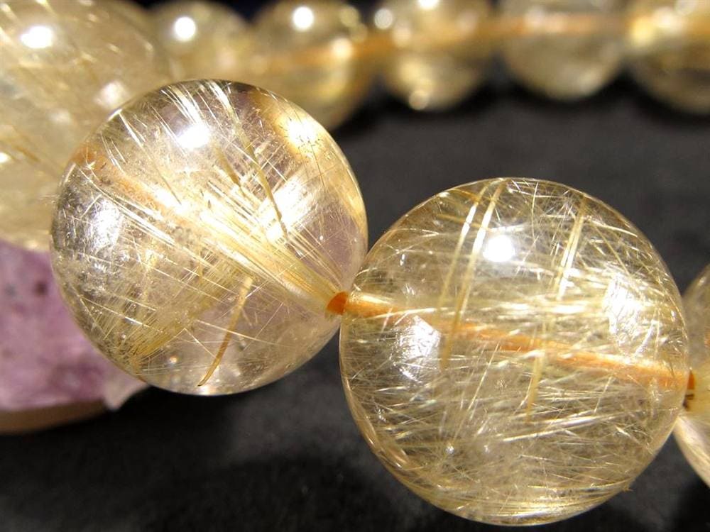 ゴールドルチルクォーツ ブレスレット ルチレイテッドクォーツ 金針水晶 パワーストーン