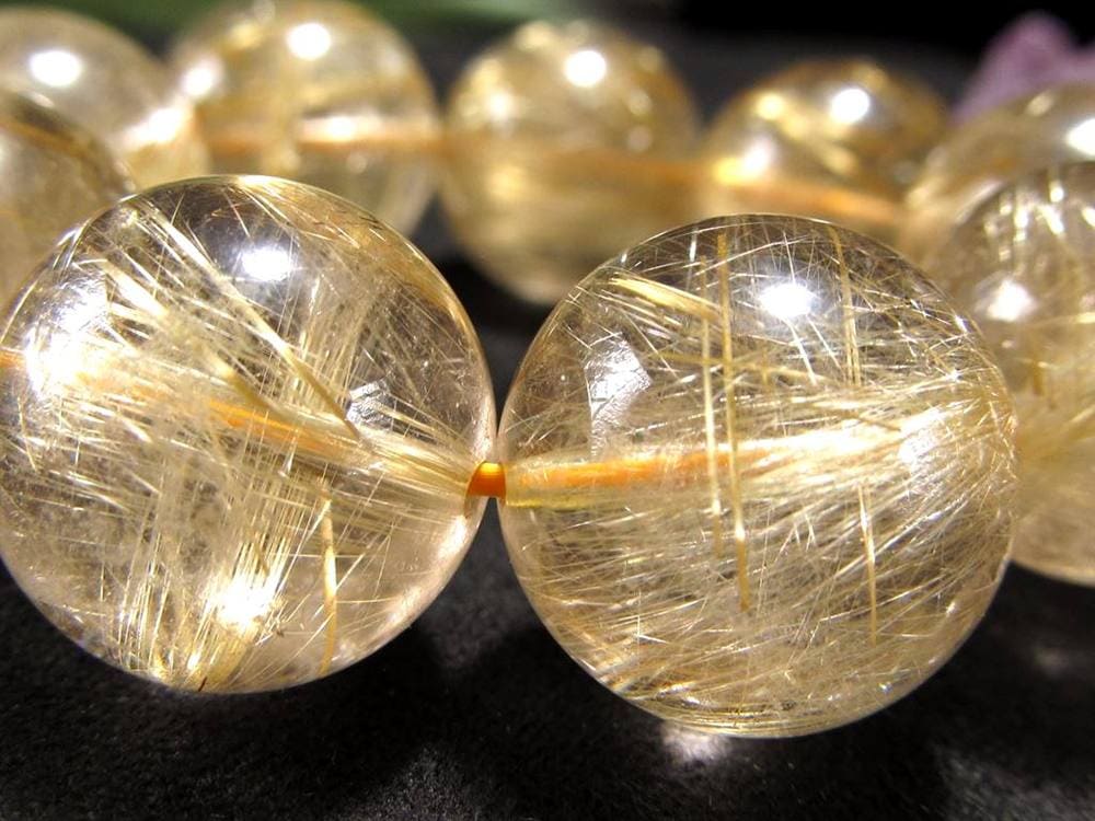 ゴールドルチルクォーツ ブレスレット ルチレイテッドクォーツ 金針水晶 パワーストーン