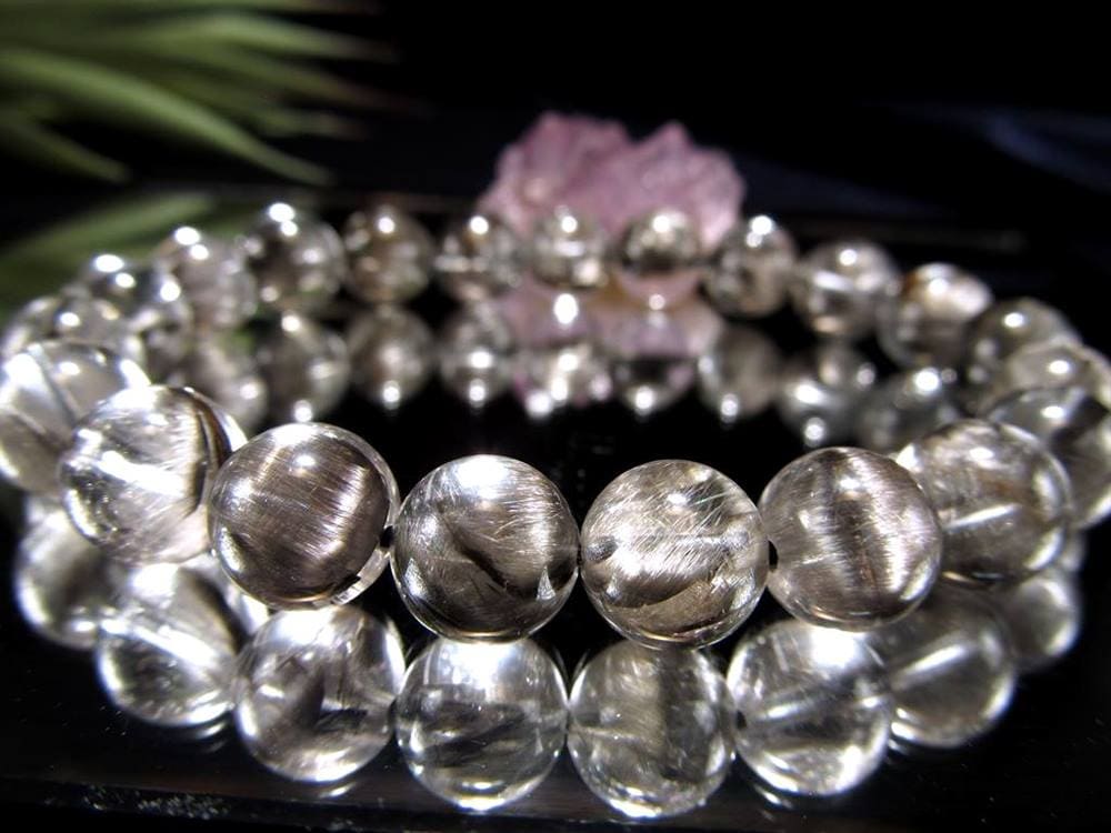 プラチナルチルクォーツ ブレスレット プラチナルチル ルチルレイテッドクォーツ ブルッカイト