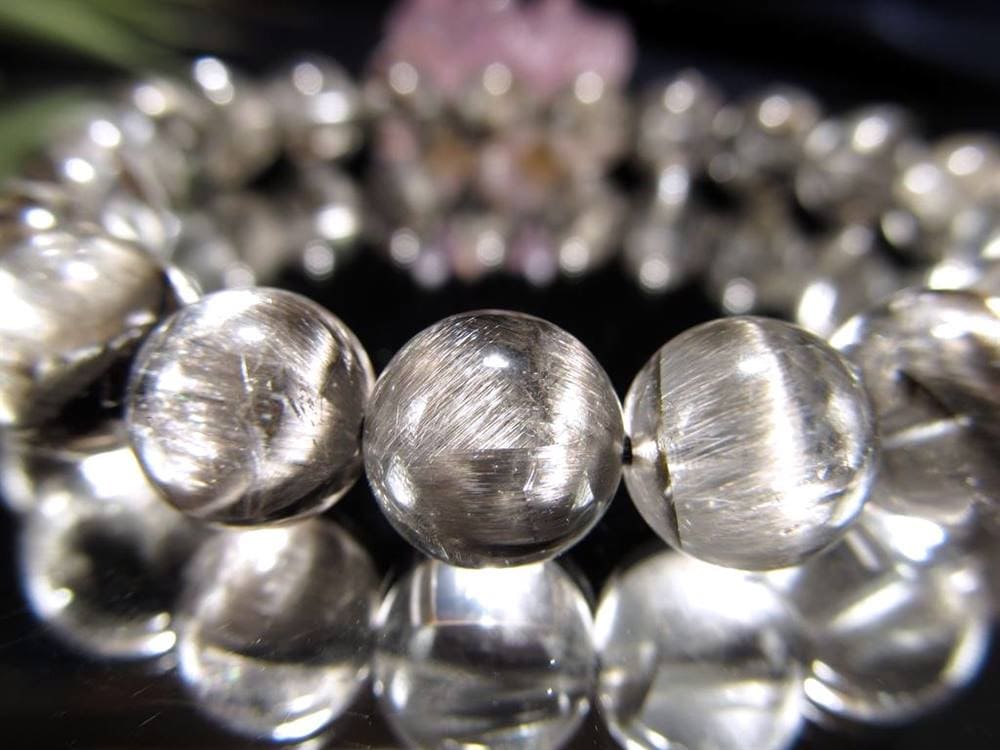 プラチナルチルクォーツ ブレスレット プラチナルチル ルチルレイテッドクォーツ ブルッカイト