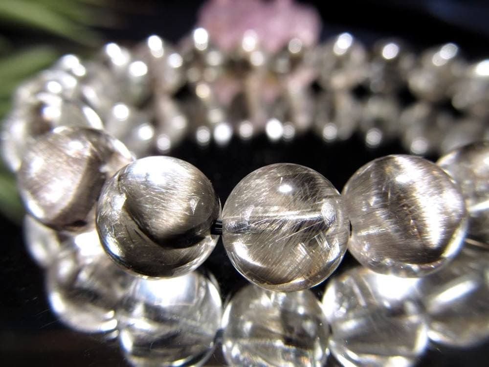 プラチナルチルクォーツ ブレスレット プラチナルチル ルチルレイテッドクォーツ ブルッカイト