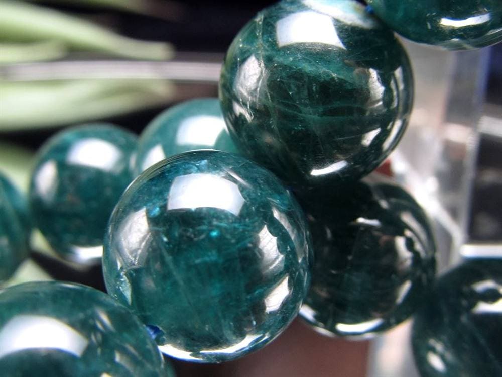 グランディディエライト ブレスレット ディープ ブルーグリーン マダガスカル産