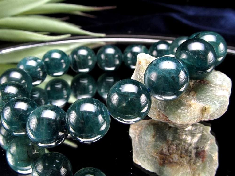 グランディディエライト ブレスレット ディープ ブルーグリーン マダガスカル産