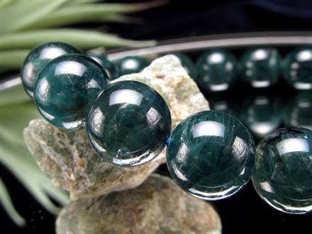 グランディディエライト ブレスレット ディープ ブルーグリーン マダガスカル産