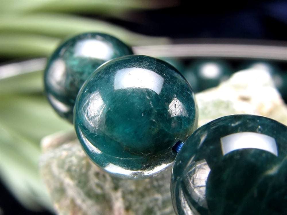 グランディディエライト ブレスレット ディープ ブルーグリーン マダガスカル産