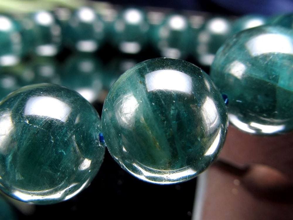 グランディディエライト ブレスレット ディープ ブルーグリーン マダガスカル産