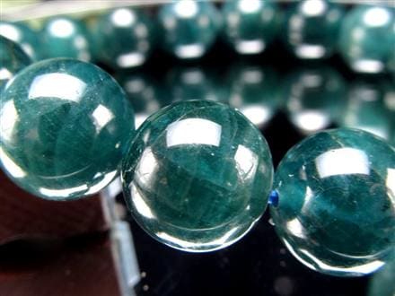 グランディディエライト ブレスレット ディープ ブルーグリーン マダガスカル産