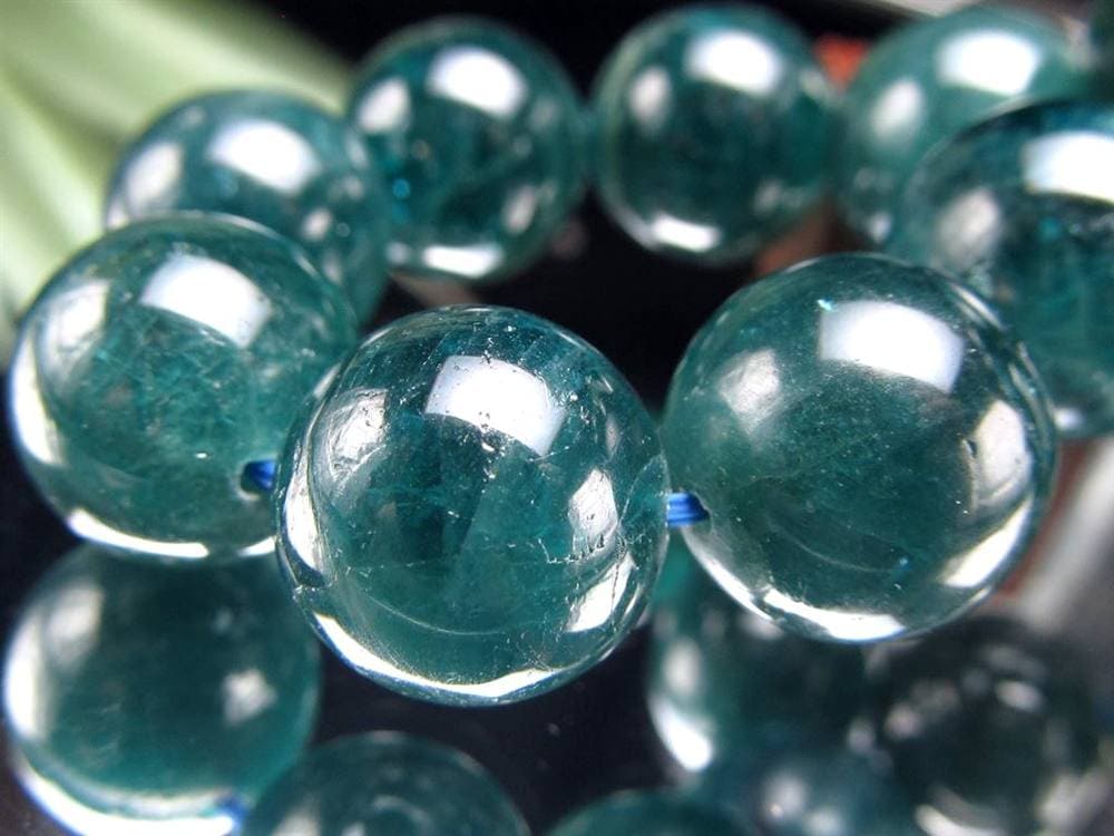 グランディディエライト ブレスレット ディープ ブルーグリーン マダガスカル産