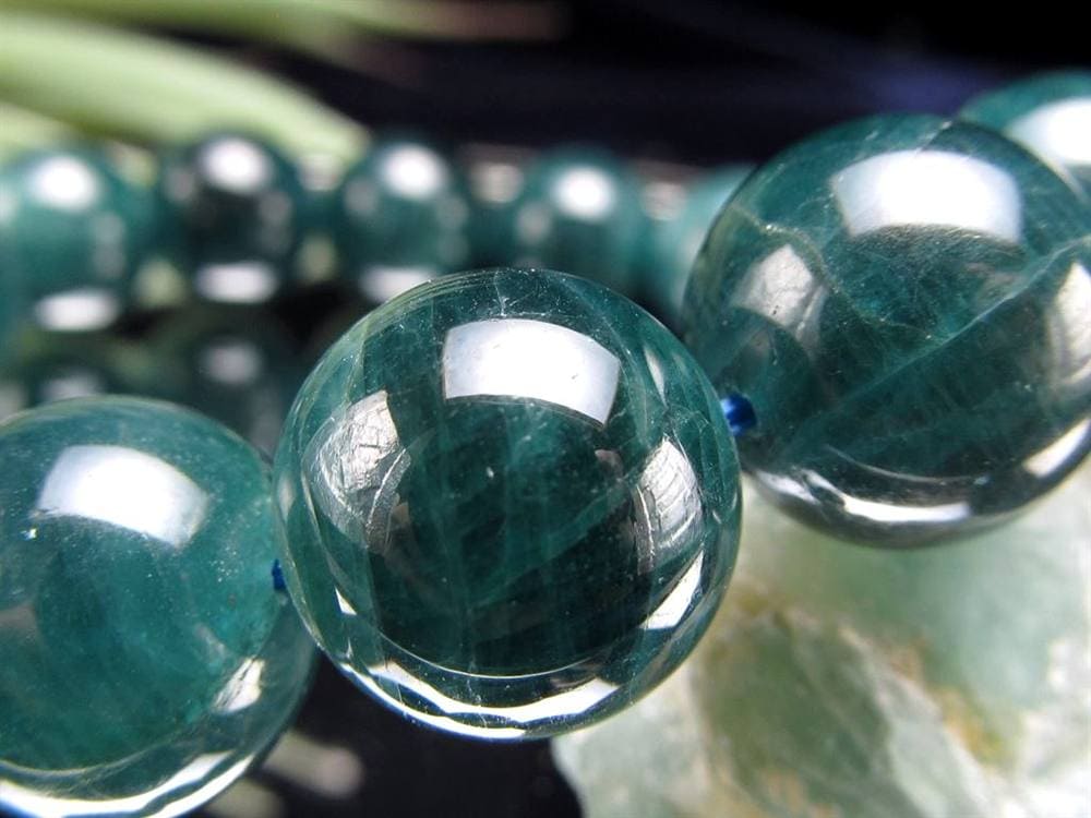 グランディディエライト ブレスレット ディープ ブルーグリーン マダガスカル産