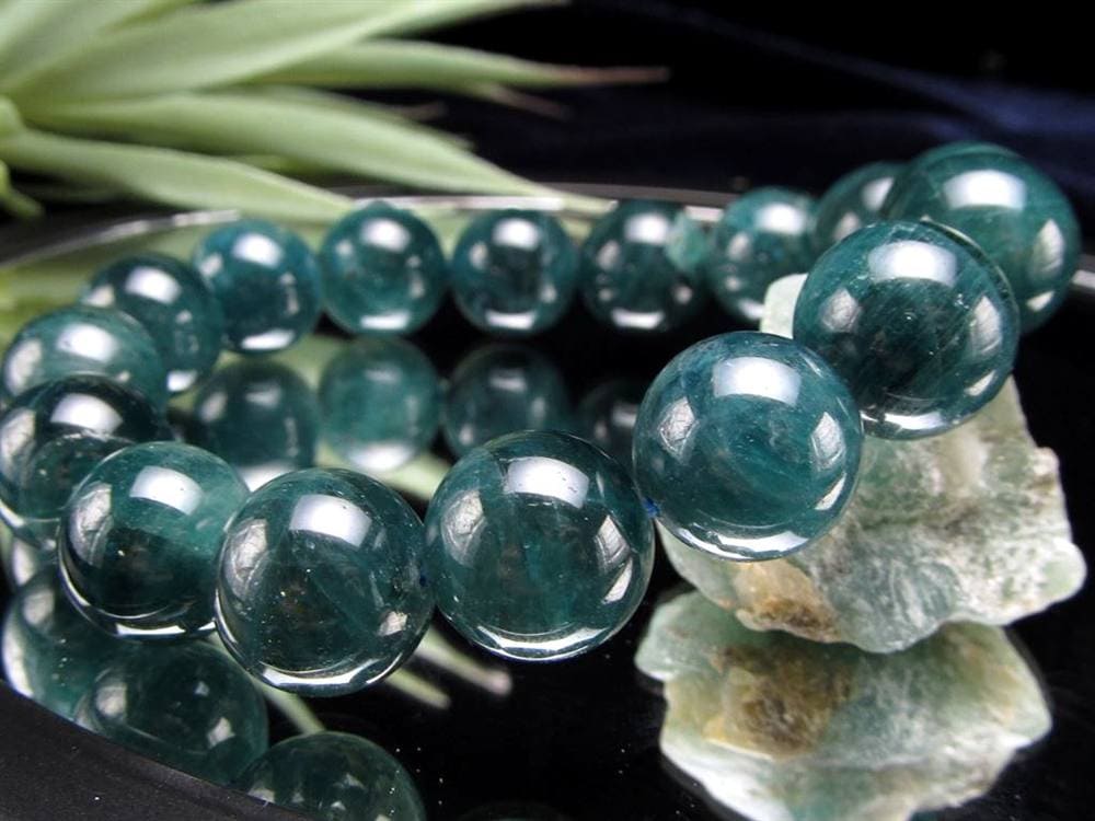 グランディディエライト ブレスレット ディープ ブルーグリーン マダガスカル産