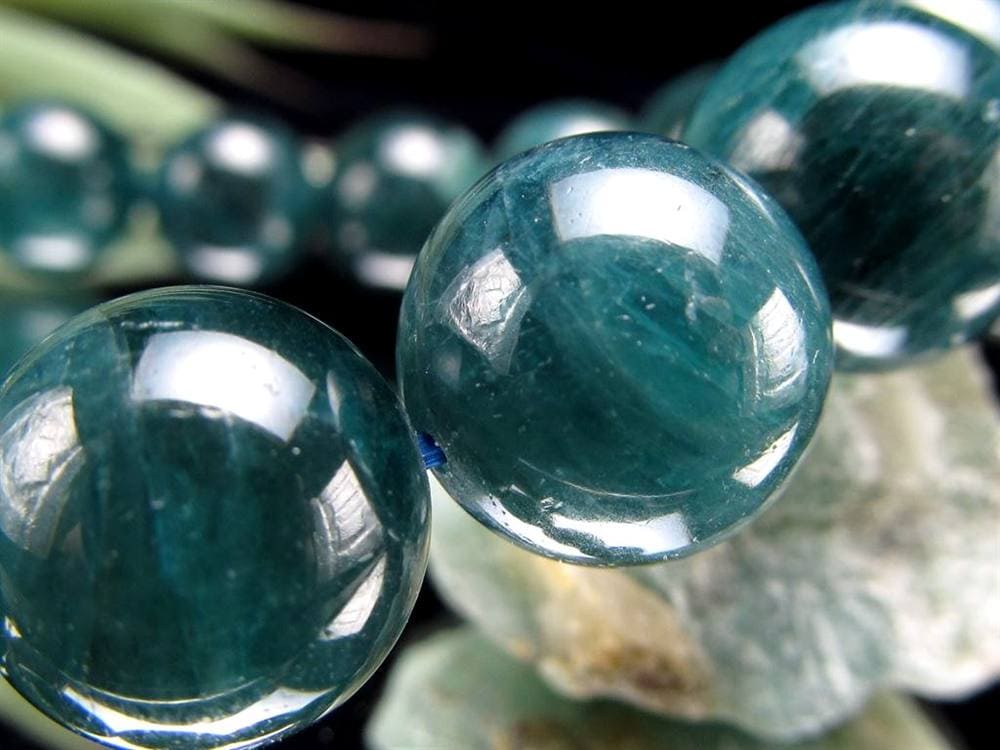 グランディディエライト ブレスレット ディープ ブルーグリーン マダガスカル産