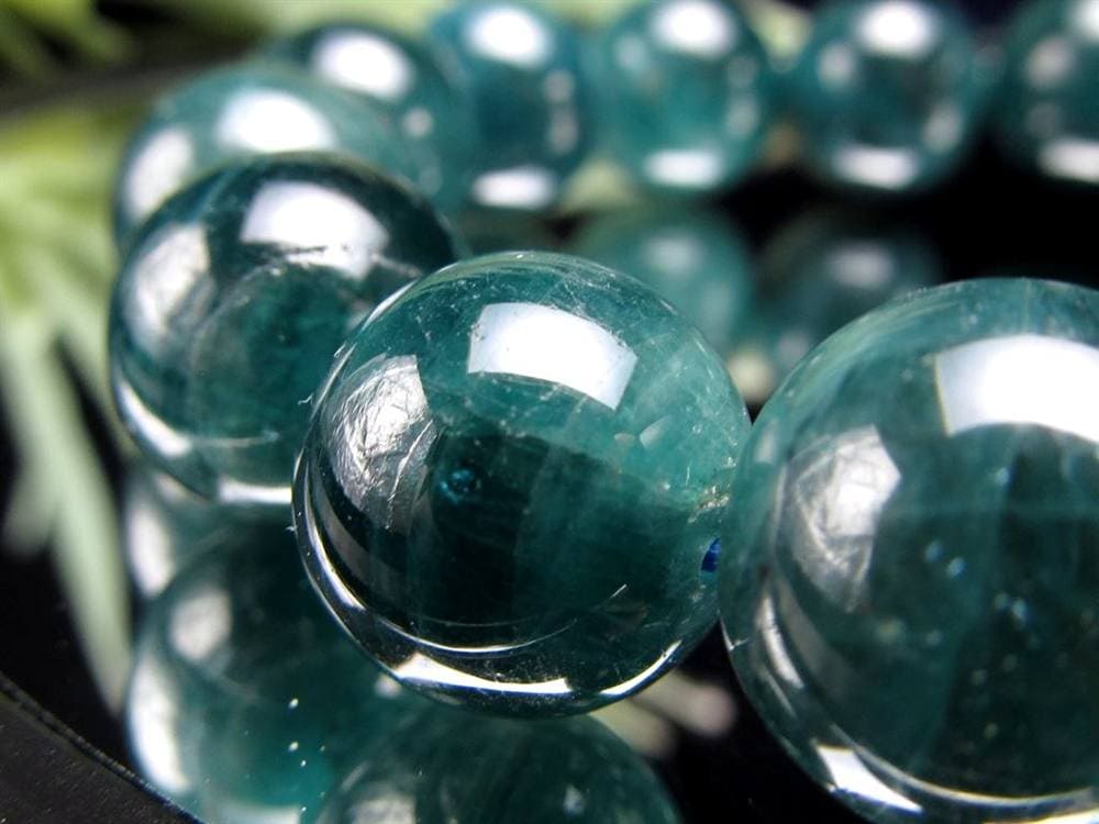 グランディディエライト ブレスレット ディープ ブルーグリーン マダガスカル産