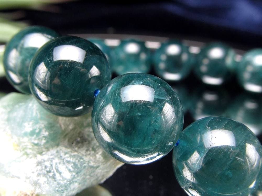 グランディディエライト ブレスレット ディープ ブルーグリーン マダガスカル産