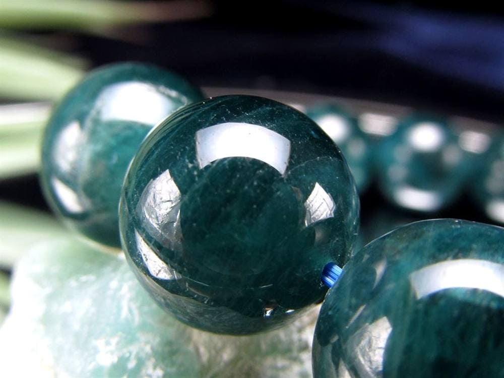 グランディディエライト ブレスレット ディープ ブルーグリーン マダガスカル産