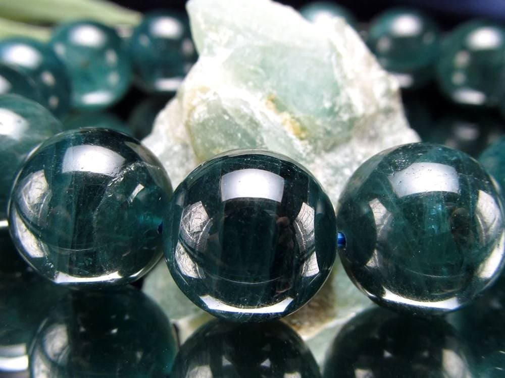 グランディディエライト ブレスレット ディープ ブルーグリーン マダガスカル産