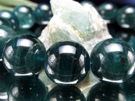 グランディディエライト ブレスレット ディープ ブルーグリーン マダガスカル産