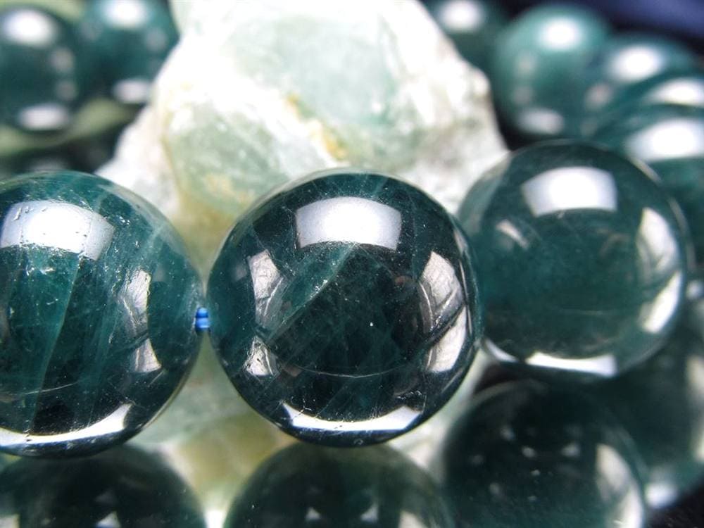 グランディディエライト ブレスレット ディープ ブルーグリーン マダガスカル産