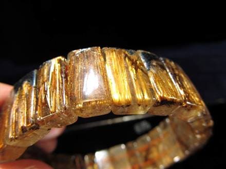 ルチルクォーツ ブレスレット バングル アンティークゴールド タイガールチル
