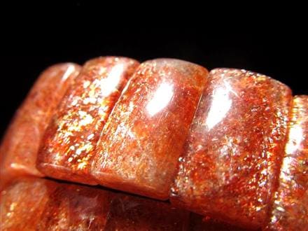 サンストーン バングル 日長石 ブレスレット ヘリオライト アベンチュリンフェルドスパー レクタングル