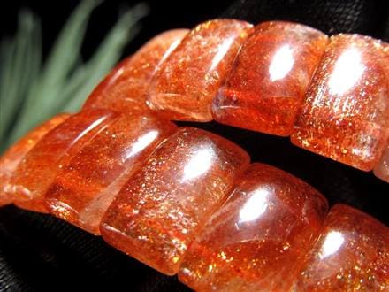 サンストーン バングル 日長石 ブレスレット ヘリオライト アベンチュリンフェルドスパー レクタングル