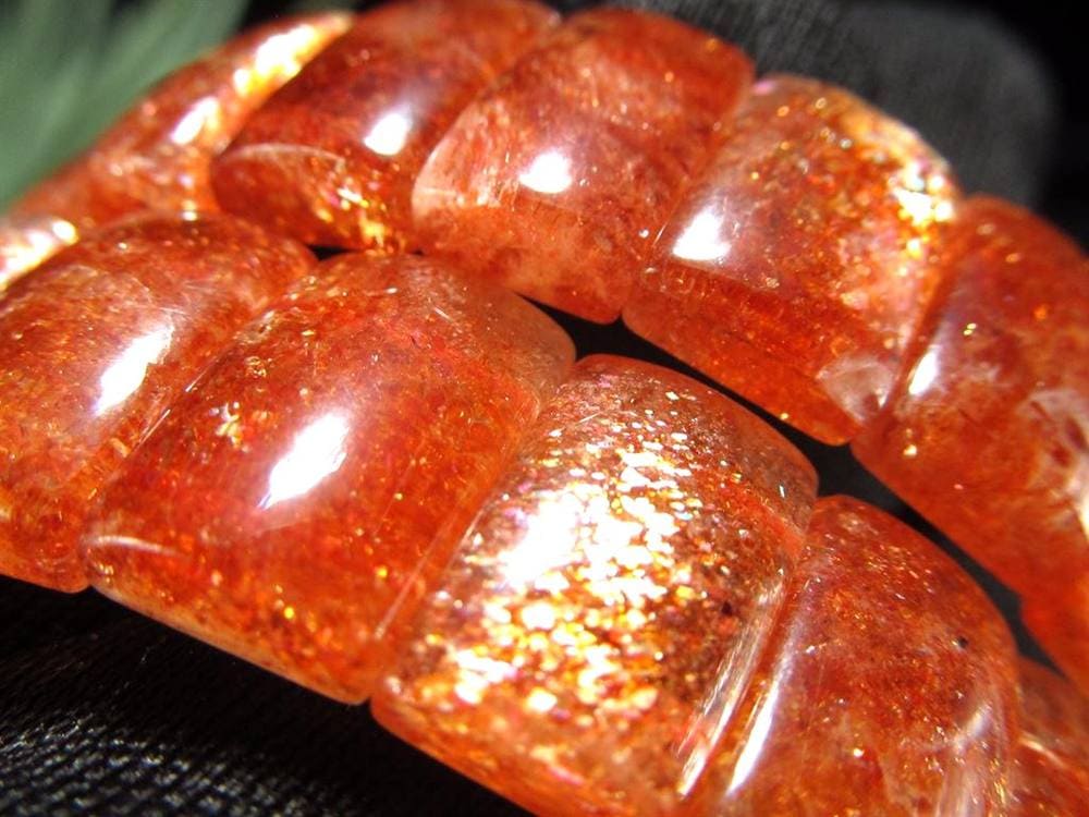 サンストーン バングル 日長石 ブレスレット ヘリオライト アベンチュリンフェルドスパー レクタングル