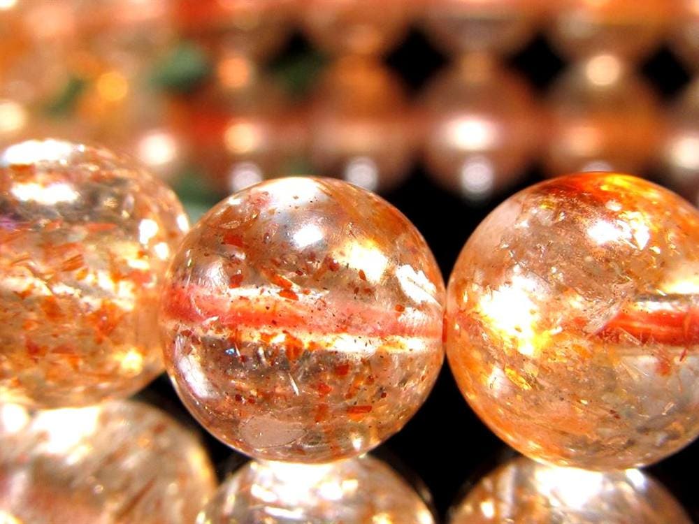 サンストーン 日長石 ブレスレット ヘリオライト アベンチュリンフェルドスパー