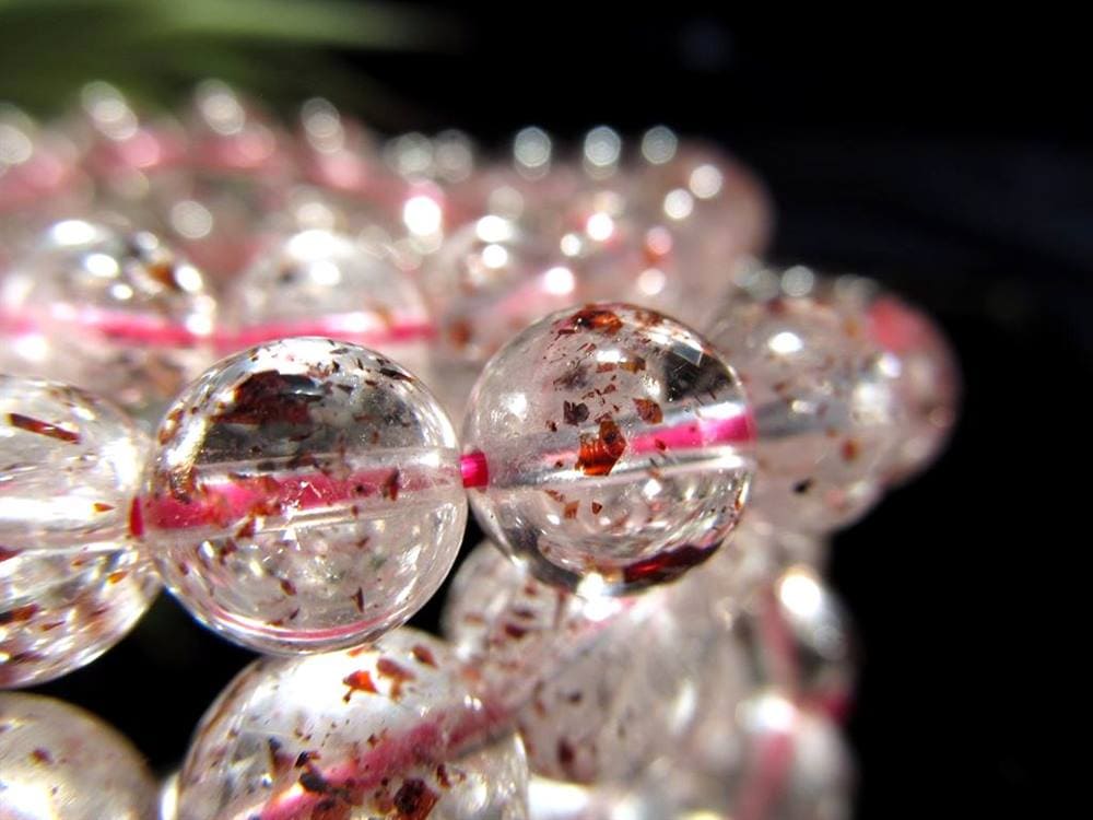 ストロベリークォーツ 苺水晶 ブレスレット レピドクロサイト Strawberry quartz