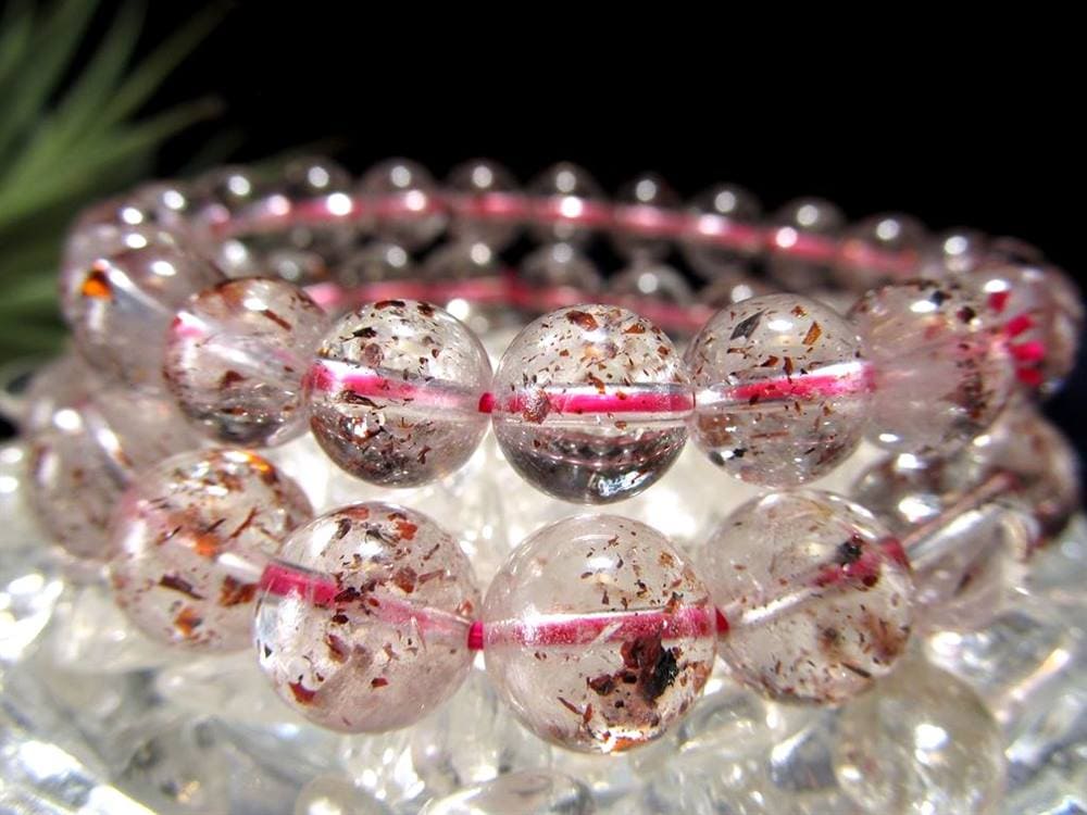ストロベリークォーツ 苺水晶 ブレスレット レピドクロサイト Strawberry quartz