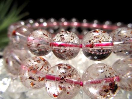 ストロベリークォーツ 苺水晶 ブレスレット レピドクロサイト Strawberry quartz